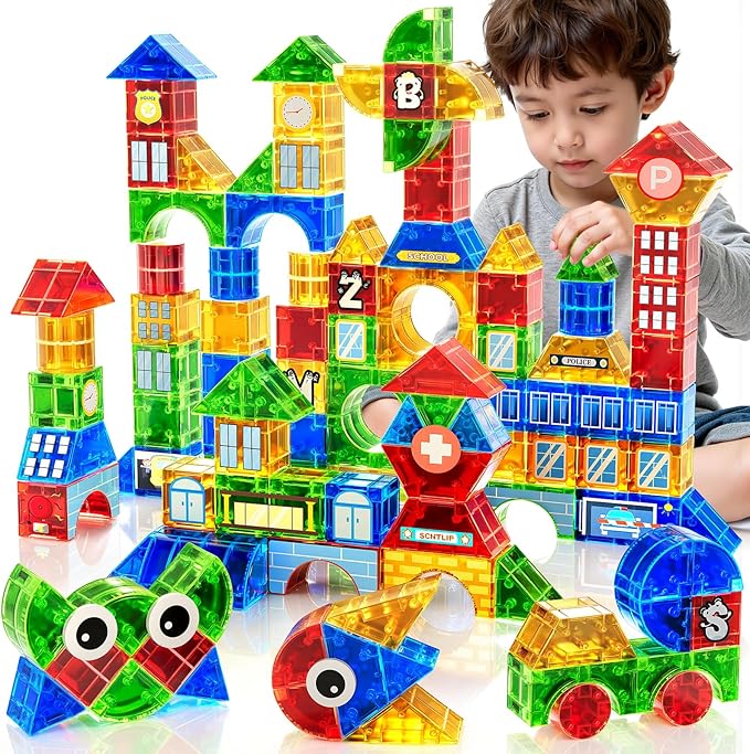Magnet Toy for Toddlers 3-5, 115 Pieces Magnet Building Toys for Kids 4-8, Preschool Educational Christmas Birthday Gifts Toys for Kids Ages 3-5 Year Old Boys and Girls
