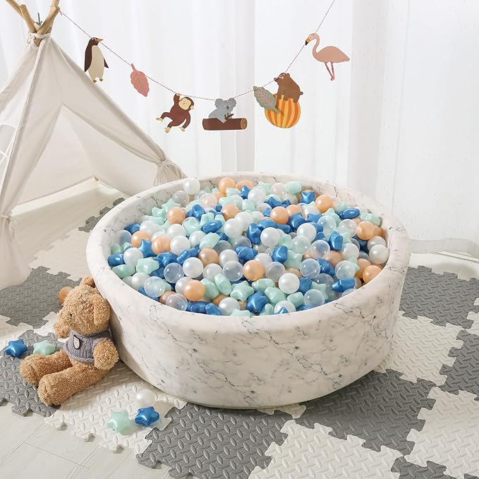 STARBOLO Ball Pit Balls - 100pcs Crush Proof Plastic Star Balls Children's Toy Balls Macaron Ocean Ball for Birthday Party Tent Games Pool