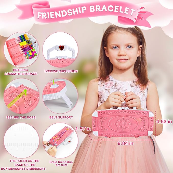 TQRAZ Bracelet Making Kit,Friendship Bracelet Kit,Arts and Crafts for Kids Age 8-12,Bracelet Making Kit for Girls 8-12,Birthday Gifts Ideas for Girls 8 9 10 11 12 Years Old
