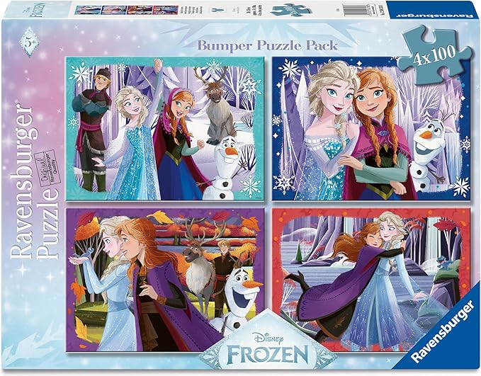 Ravensburger Disney Frozen 4x100 Piece Bumper Puzzle Pack for Kids 5+