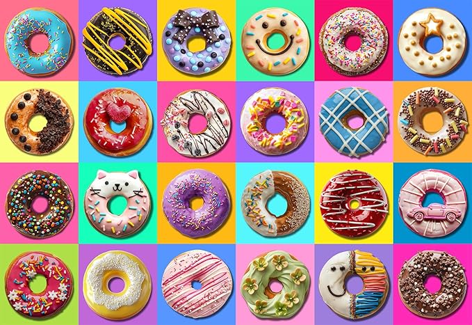 Puzzles for Kids Ages 6-8-10 Boys Girls, Colorful Donuts 100 Piece Puzzle Children Learning Educational Toys Gifts for 8-10 Years Old