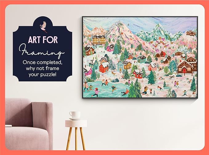 Elena Essex Chirstmas Puzzles for Adults 1000 Pieces - Alpine Holiday | Chirstmas Jigsaw Puzzles | 1000 Piece Puzzle | Fun Family Thanksgiving Landscape Puzzle | Size 20x28 inches