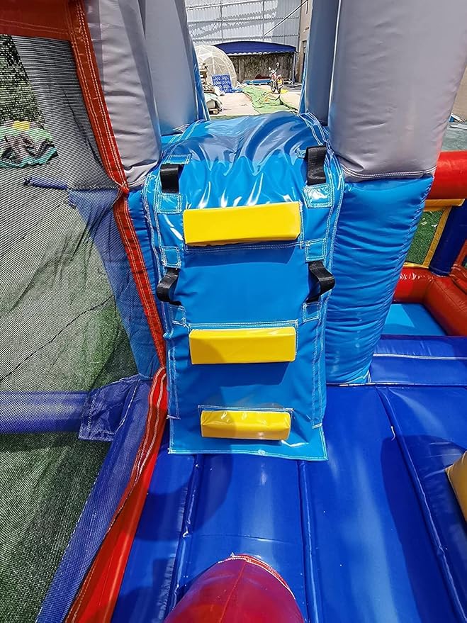 16x12FT Commercial Grade Bounce House Castle Inflatable, (Heavy Duty PVC), (1100w Blower)- 2 Slide, Ball Pit, Basketball Hoop, Obstacle-Bouncy House for Big Kid 5-12, Outdoor Party Toy Pool Backyard
