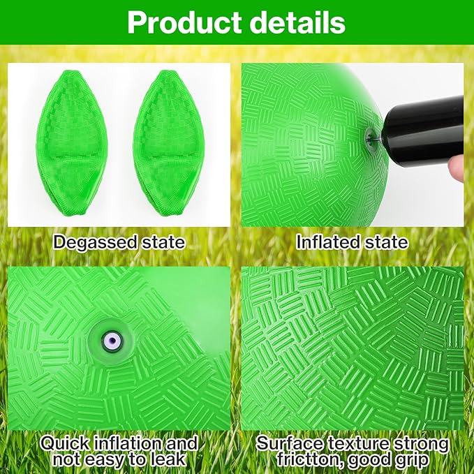 24 Pcs Dodgeballs 5 Inch Playground Ball Green Kickball Inflatable Rubber Handball Bouncy Dodge Ball with 1 Hand Pump for Outdoors Ball Games Gym Camps Picnic (Green)