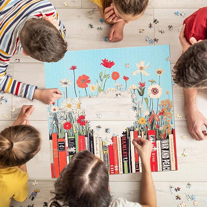 Jigsaw Puzzles for Adults 1000 Pieces, Floral Art Colorful Square Challenging Game for Family Activity Home Decor, 22.5x22.5 Inches, Flower Books