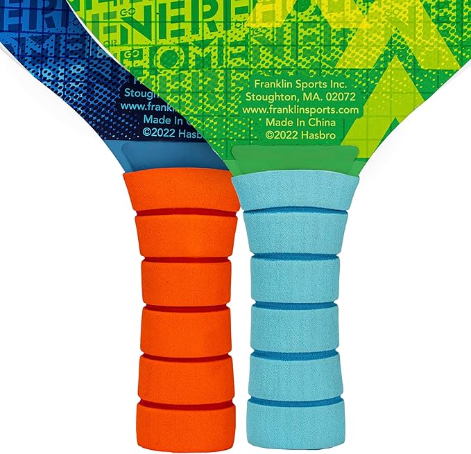 NERF Paddleball Set - Fun Paddleball Beach Game for Adults + Kids - Fun Outdoor Pool + Beach Water Sports Game - Includes (2) Wooden Paddles + (1) NERF Paddle Ball - Complete Set