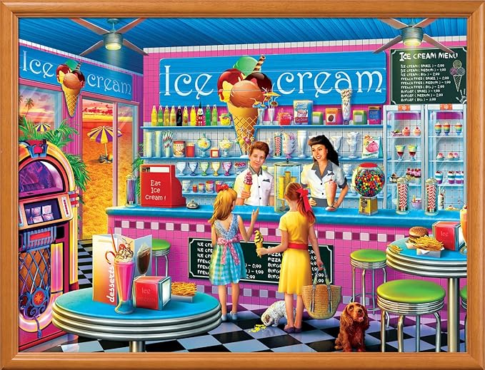 Masterpieces 750 Piece Jigsaw Puzzle for Adults and Family - Anna's Ice Cream Parlor - 18"x24"