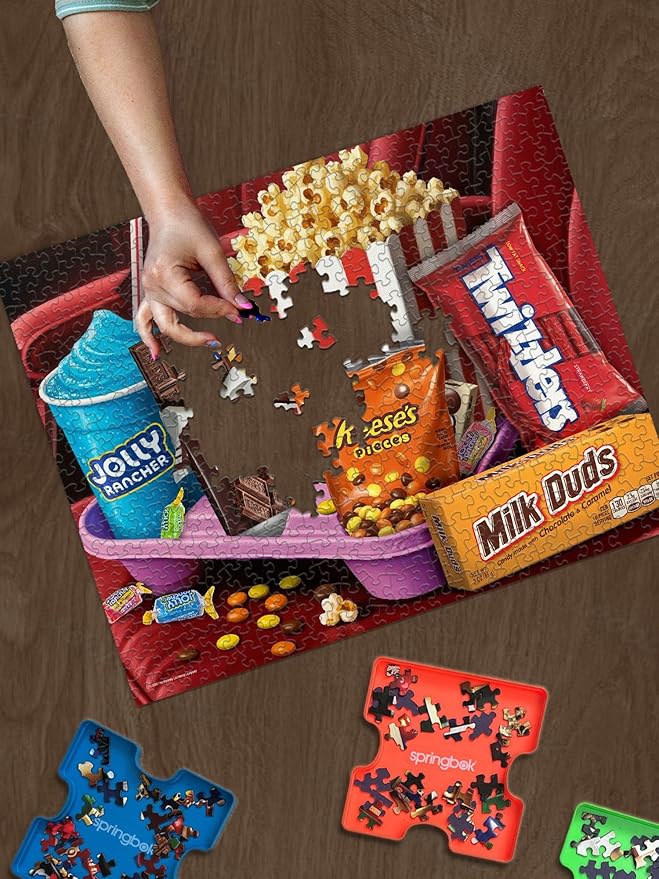 Springbok Movie Night Treats 1000 Piece Jigsaw Puzzle for Adults - Poster Now Included - Hershey's Snacks - Unique Cut Pieces - Made in USA
