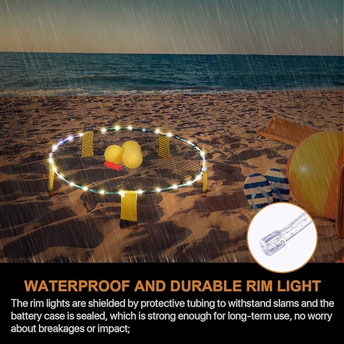 Waybelive LED Hoop Lights for Blinngoball Game, Spike Game, 16 Color Change by Yourself, Remote Control Rim LED Light Compatible with Blinngoball Game, Spike Game, Slammo Ball, Strike Ball Game
