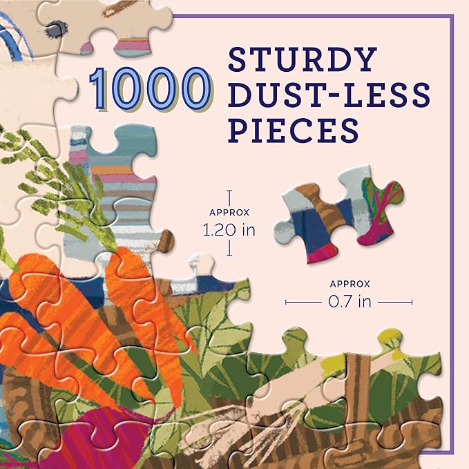 eeBoo 1000 Piece Puzzle - Blue Kitchen Jigsaw Puzzle for Adults, Square 23" x 23" Made with Recycled Board & Vegetable-Based Ink