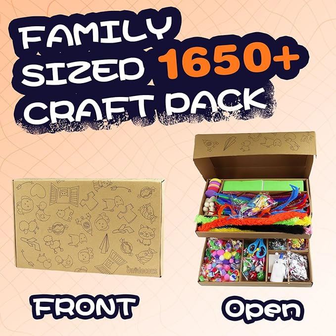 ANTDECOUS Arts and Crafts Supplies Kit for Kids - 1650+PCS Craft Supplies & Materials for Kids Creative Art Birthday Holiday Gift Craft Kits for Girls Boys 4+ 5 6 7 8 9 Year Old