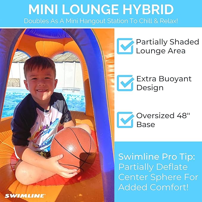 SWIMLINE Inflatable Pool Basketball Hoop Floating Or Poolside Game Giant Shootball Multiple Scoring Ports For Kids & Adults Swimming Splash Hoops With Water Basketball Pools Toy Outdoor Summer Hoops