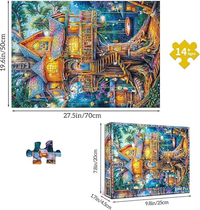 Jigsaw Puzzles for Adults 1000 Pieces, Interlock Perfectly No Dust, Impossible Difficult Hard Fun 1000 Piece Jigsaw Puzzles for Adults-1:1 Poster-Elf Tree