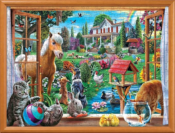 MasterPieces 400 Piece Jigsaw Puzzle For Adults, Family, Or Youth - Peeking Through - 18"x24"