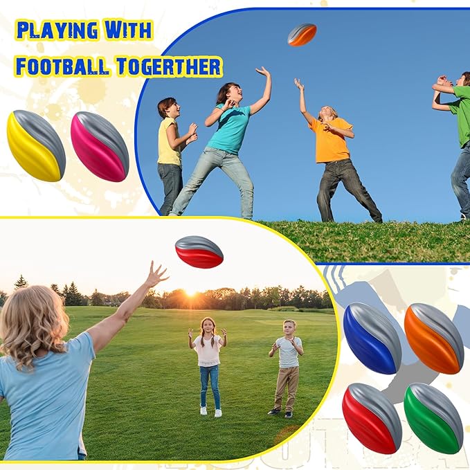Jerify 30 Pack Mini Footballs Bulk 5 Inch Spiral Foam Football Small Soft Sports Toy for Indoor Outdoor Kids Football Play Game Foot Ball Party Supplies (Gentle Color)