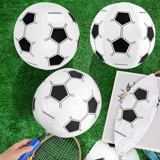 FOIMAS 8pcs Soccer Beach Balls,15 Inch Inflatable Soccer Balls for Summer Pool Beach Party Favor Outdoor Activities