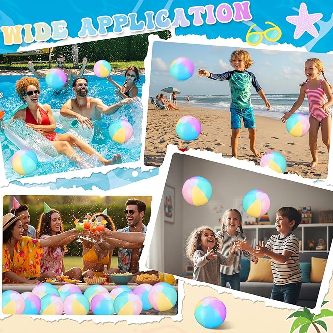 Zhanmai 100 Pack Inflatable Beach Balls 5 Inch Summer Beach Ball Pool Party Toy for Kids and Adults Blow Up for Party Favor Daily Game Toys Birthday Decorations (Macaron Color)