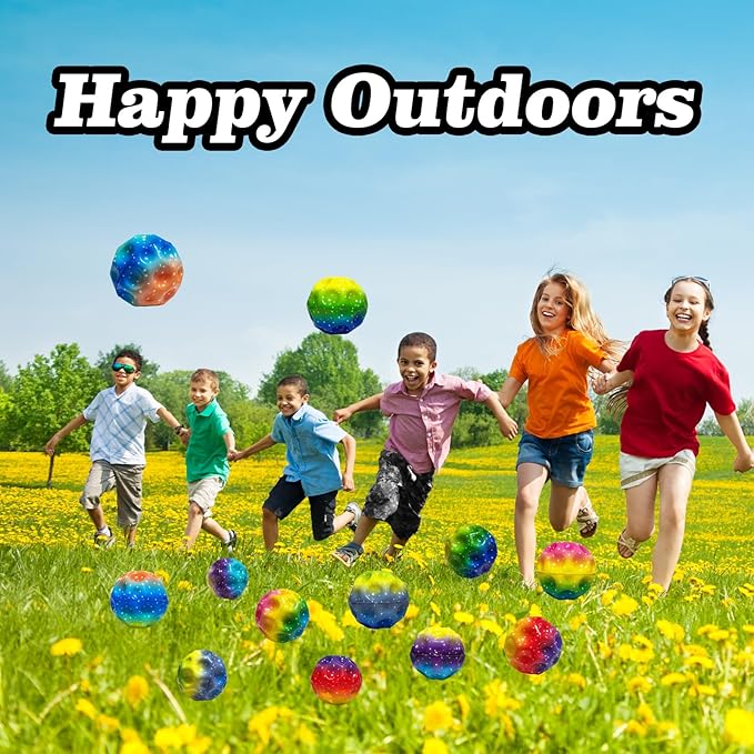 Bouncy Ball, Colorful Big Super Bouncy Astro Balls, Extreme High Bouncing Balls for Kids,Fun Kids Lightweight Foam Jump Balls for Outside, Improve Hand Eye Coordination Ability (12 Pack)