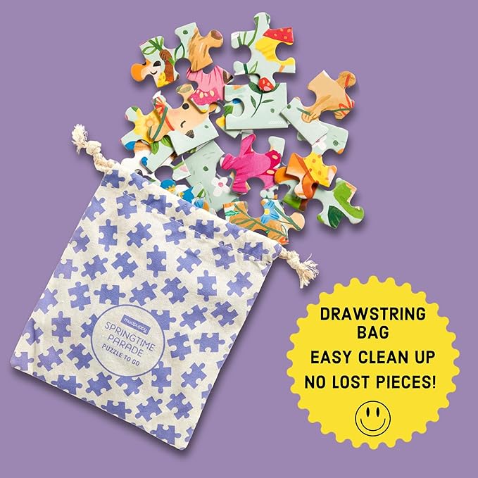 Mudpuppy Springtime Parade – 36 Piece Puzzle to Go Featuring an Adorable Easter Animals Parade Perfect Easter Travel Activity for Children Ages 3 and Up