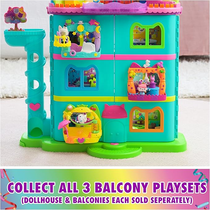 Gabby’s Dollhouse, Pandy Paws Dreamy Balcony Playset, 8-Pieces with Toy Figures, Doll House Accessories & Sensory Play, Kids Toys for Girls & Boys 3+