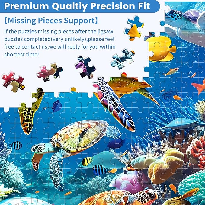 500 Piece Puzzle for Adults, Turtle Jigsaw Puzzles, Sea Animals Puzzles 500 Pieces, Birthday and Barious Holiday Party for Family Adult, Funny Puzzle for Adults, 20.5x15 in