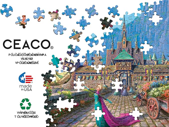 Ceaco Frozen Celebration in ARENDALLE 1000 PC Puzzle - Colorful Puzzle for Adults – Precision-Cut Pieces, Beautiful Artwork, and Hours of Relaxing Fun