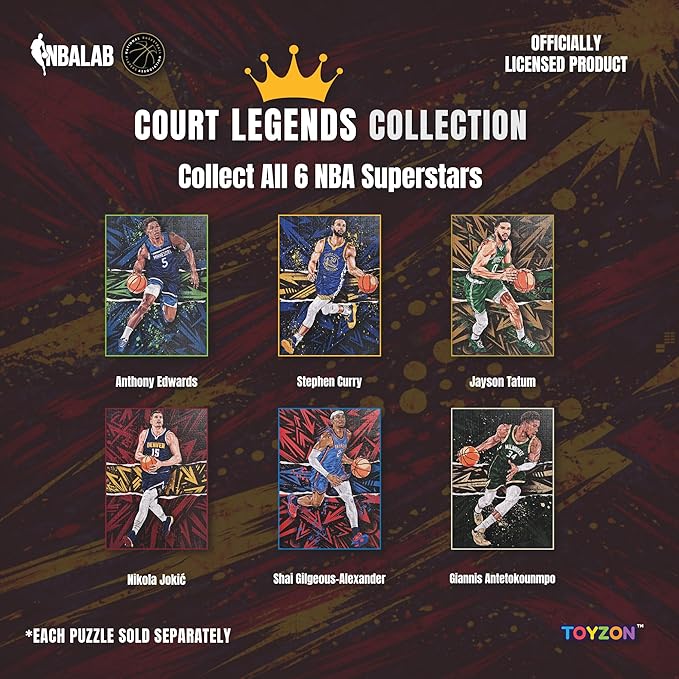 NBA Court Legends 300pc Nikola Jokic Jigsaw Puzzle for Kids & Adults, Premium Basketball Puzzle Game, Family Activity, Collector Gift for NBA Fans, Game Room or Home Display