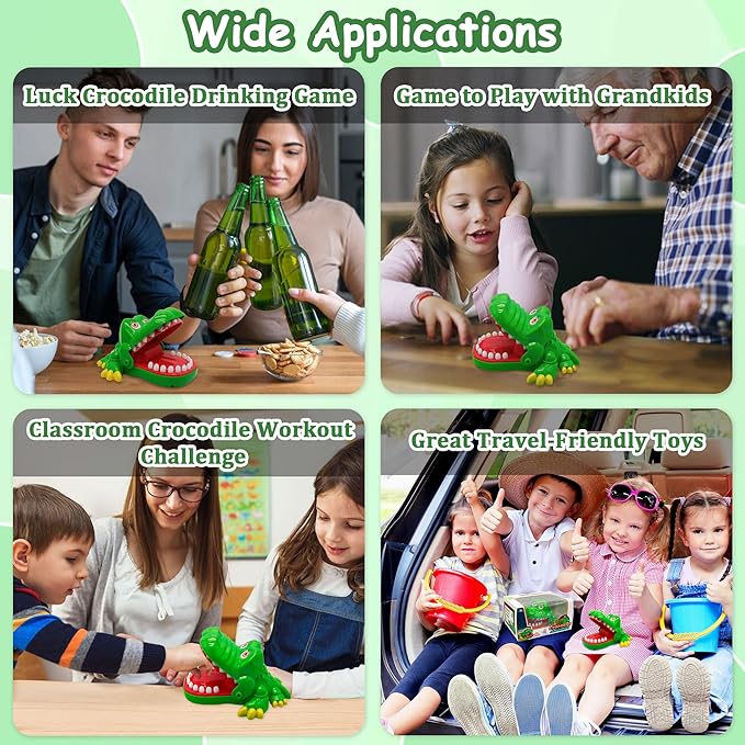 iShyan Crocodile Teeth Toys Game for Kids, Crocodile Biting Finger Dentist Games Funny Toys, 2020 Version Ages 4 and Up
