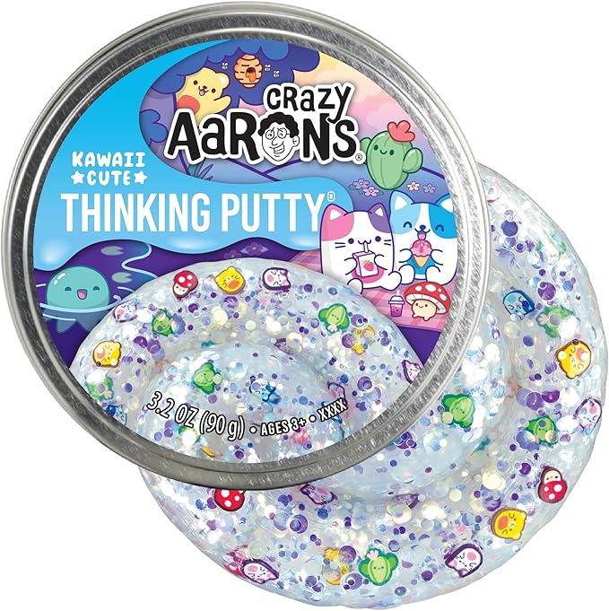 Crazy Aaron's Thinking Putty® - Kawaii Cute - See-Through Sensory Putty for Kids and Grown ups in a 4" Tin - Creative and Endless Fun, Stress Relief Therapy Toys, Never Dries Out - Made in USA