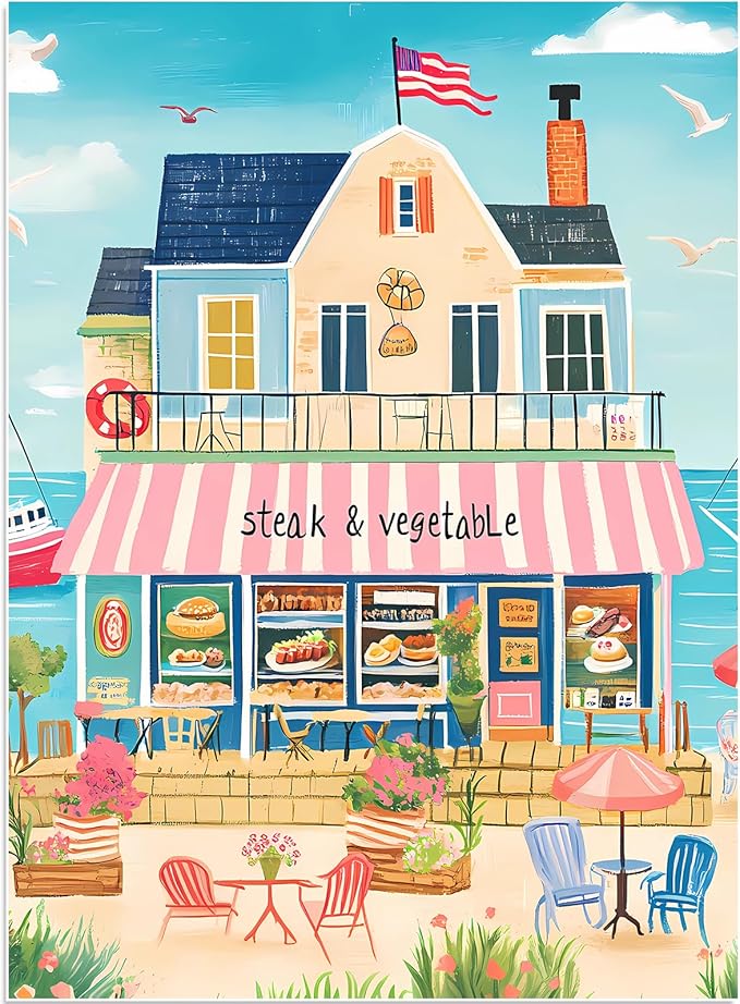 Puzzles for Adults 500 Pieces, Coastal Puzzle, Seaside Jigsaw Puzzles 500 Piece for Adults Seniors, Recycled Cardboard Puzzle for Game Night Family Friends, 20.5x15 in Home Decor