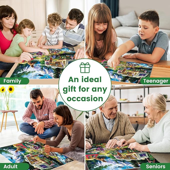300 Piece Puzzle for Adults, Wild Animal Jigsaw Puzzles 300 Pieces, Recycled Cardboard Large Piece Jigsaw Puzzles 300 Pieces, Engaging Educational Toys Great Gift for Boys Girls, 20.5x15 in