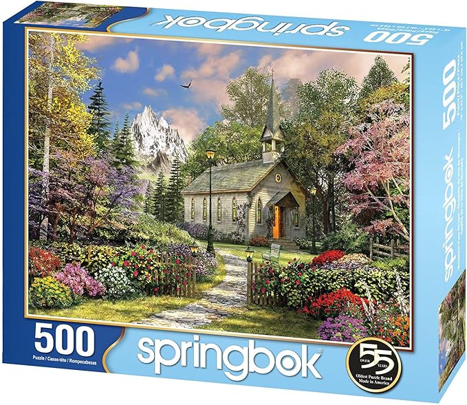 Springbok's 500 Piece Jigsaw Puzzle Mountain View Chapel - Made in USA