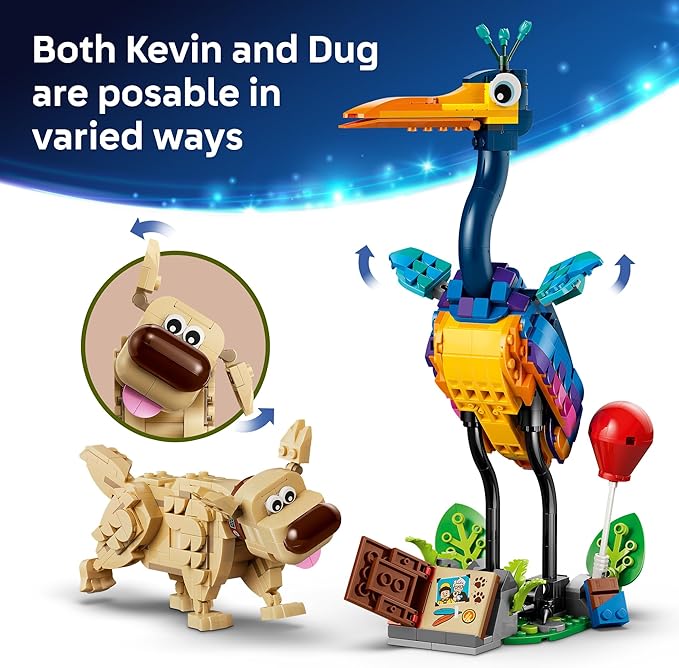 LEGO Disney and Pixar Kevin & Dug Building Toy - 'Up' Movie Set for Girls & Boys, Ages 9+ - Disney Gift for Kids & Fans - Kids Bedroom or Desk Decor - 43290
