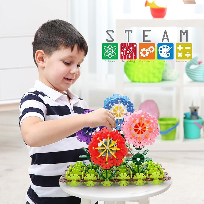PicassoTiles Building Chip Interlocking Disc Construction Blocks in Yellow Color STEM Learning Early Education Toy Engineering Playset Child Brain Development for Toddlers Girls Boys Kid Age 3+ PTF108