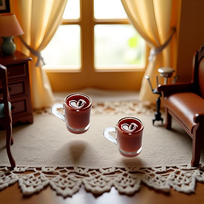 2 Pcs Miniature Coffee Cups Model Dollhouse Ornament Dollhouse Decoration Mini Decor Doll House Accessories Random Color Miniature Dollhouse Accessories（Random Style）