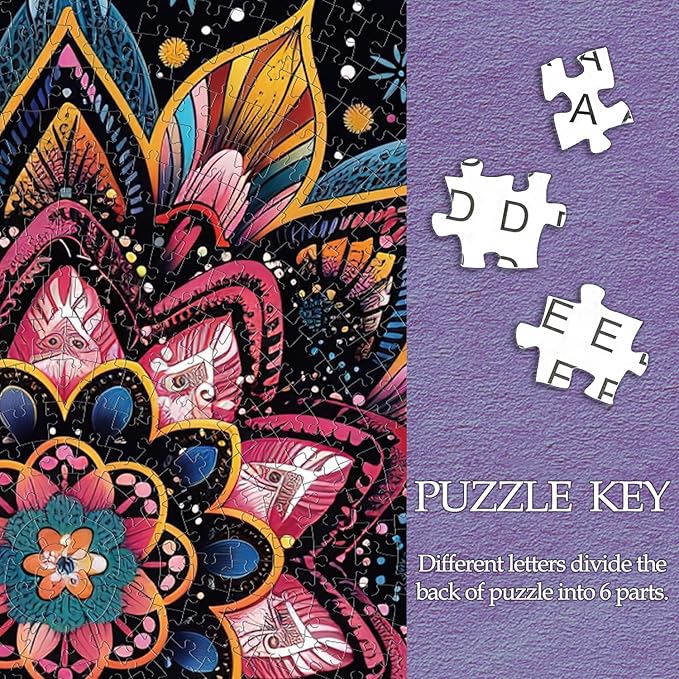 1000 Pieces Circular Mandala Jigsaw Puzzles, Round Puzzle Game Toys Gift 26.7" x 26.7" Q1168