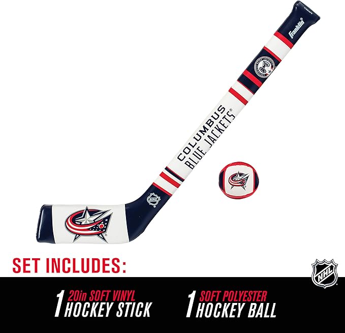 Franklin Sports NHL Team Mini Soft Hockey Stick Set - NHL Team Soft Foam Mini Hockey Stick and Ball - Great Toy for Kids