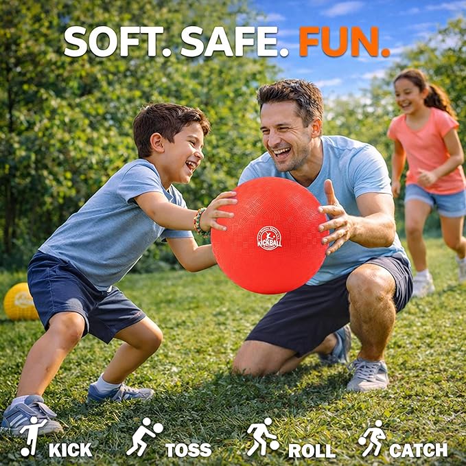 8.5 Inch Kickball Set, Dodgeballs 6 Pack,12 Pack,Playground Balls for Kids&Adults, Bouncy Balls Includes Pump and Storage Bag, Handball for Outdoor & Indoor Games, Boys and Girls Gift with Gift Box