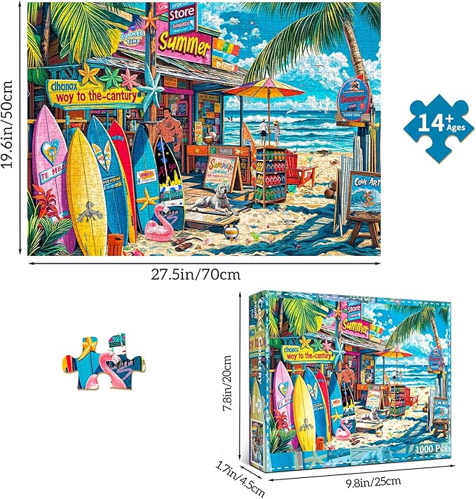Jigsaw Puzzles for Adults 1000 Pieces, Interlock Perfectly No Dust, Impossible Difficult Hard Fun 1000 Piece Jigsaw Puzzles for Adults-1:1 Poster-Coast Grocery