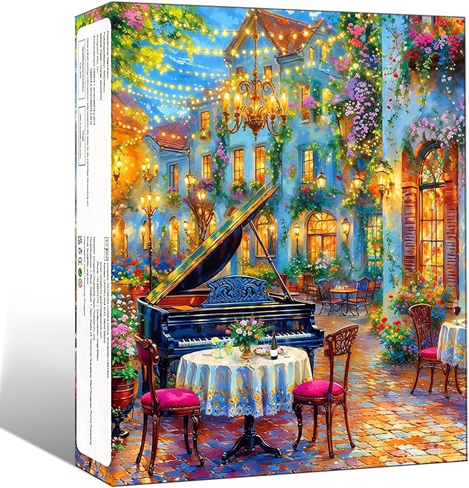 ChalzidarJigsaw Puzzles for Adults 1000 Pieces, Impossible Difficult Hard Fun 1000 Piece Jigsaw Puzzles for Adults-1:1 Poster-Romantic Piano