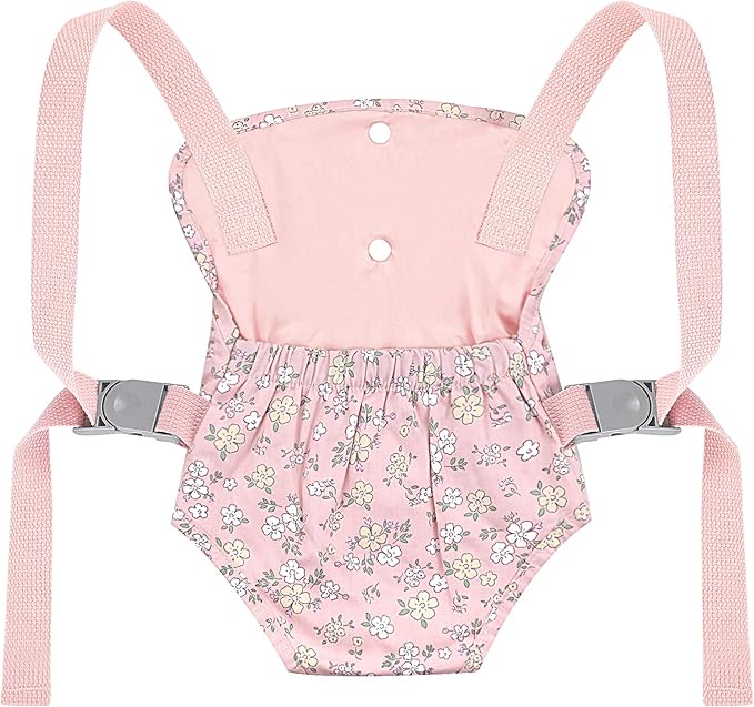 Gagaku Doll Carrier for Toddlers & Kids - Reborn Baby Doll Accessories in Pink (Pear Flowers)