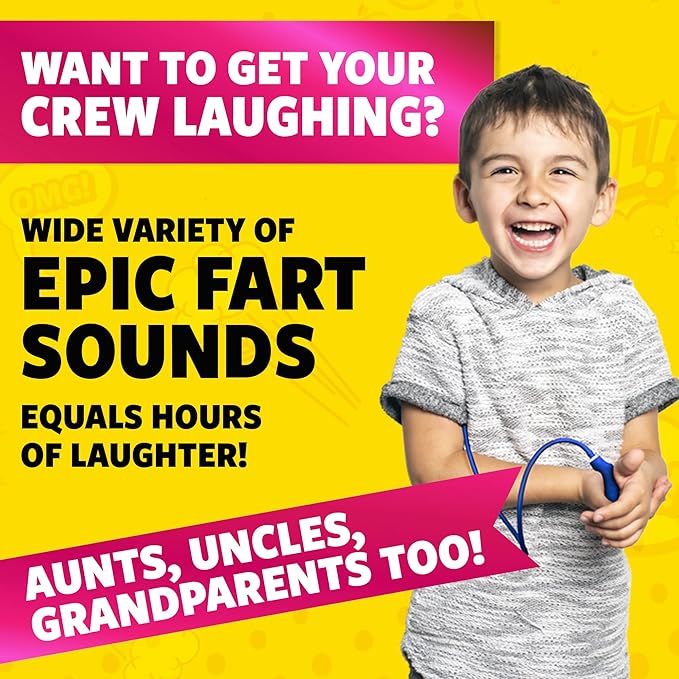 Fart Toy, Hilarious, Ultra-Realistic Farting Sounds, Funny Family Joke Pranks, Gag Gift and Stocking Stuffer, Easy to Use, Super Durable.