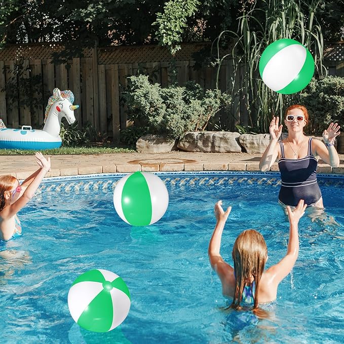 12 Pcs 16'' Beach Ball PVC Inflatable Ball Bulk Blow up Pool Balls for Swimming Pool Summer Hawaiian Tropical Theme Party Favors Decorations Favors Supplies
