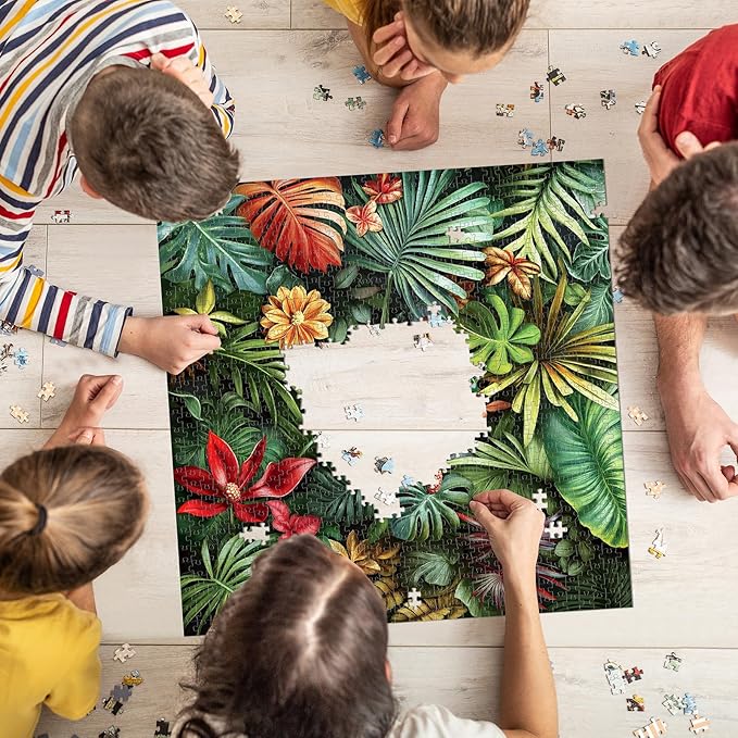 Jigsaw Puzzles for Adults 1000 Pieces, Tropical Rainforest Plants Square Challenging Unique Puzzle for Game Night Family Home Decor, 24x24 Inches, FernLeaf