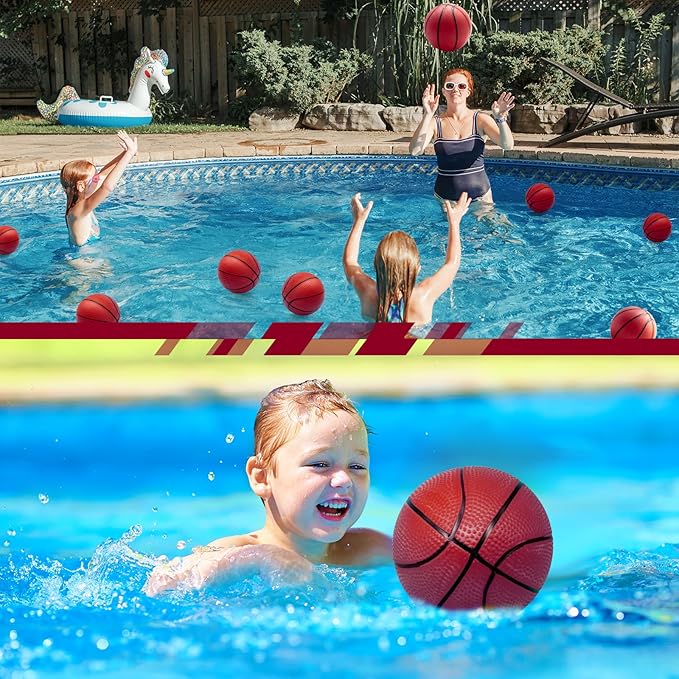 30Pcs 7" Inflatable Mini Basketball Balls Bulk Inflatable Small Basketballs Set, PVC Small Basketballs for Over The Door Basketball Hoop Games Party Favors Indoor Outdoor Play Adults Kids Pool Beach