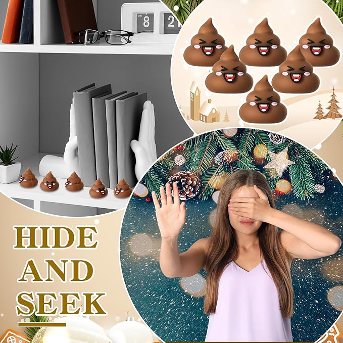 60 Pcs Tiny Poop Figurine Mini Expression Poo Statue Small Fake Poo Figures Poop for Gift Bag and Halloween Egg Fillers Hide and Seek Props Party Supplies Gifts (Brown)