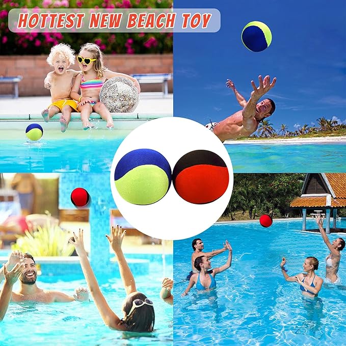 Water Skipping Ball Summer Beach Ball 2-Pack Water Bouncing Balls Grip Ball for Beach Swimming Pool River Lake