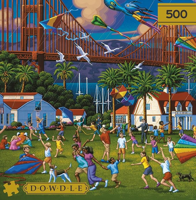 Buffalo Games - Gold - Eric Dowdle - Golden Gate Bridge - 500 Piece Jigsaw Puzzle for Adults - Challenging Puzzle Perfect for Game Nights