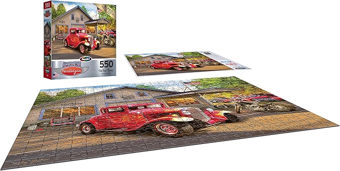 RoseArt - American Nostalgia - Hot Rod Flames - 550 Piece Jigsaw Puzzle for Adults
