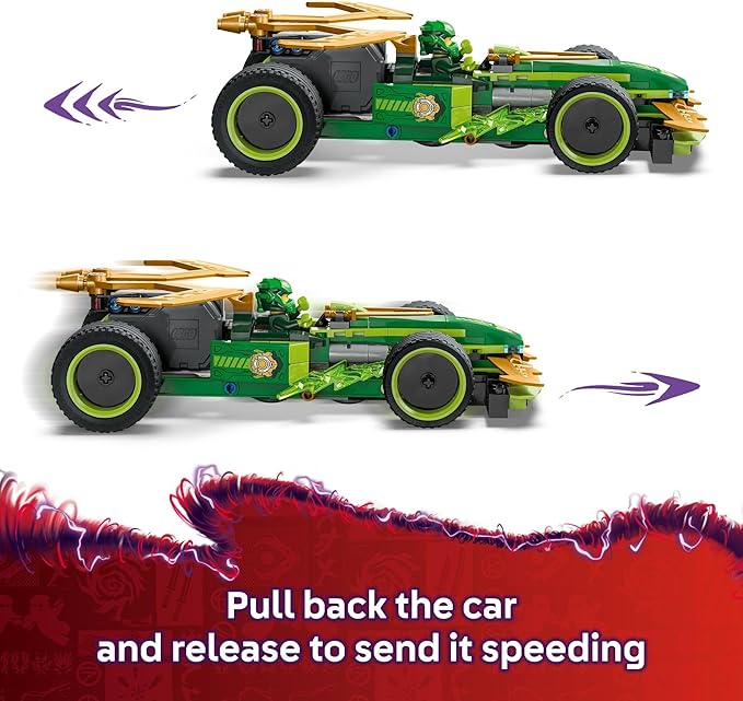 LEGO NINJAGO Lloyd's Pull-Back Race Car Toy - Building Toy for Pretend Play for Boys and Girls, Ages 7+ - Toy Car for Kids with 2 Minifigures - Gift Idea for Birthdays - 71828